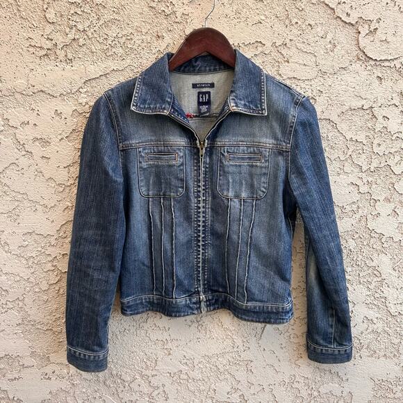 Vintage GAP Stretch Denim Trucker Jacket Size Womens Small - Picture 1 of 4